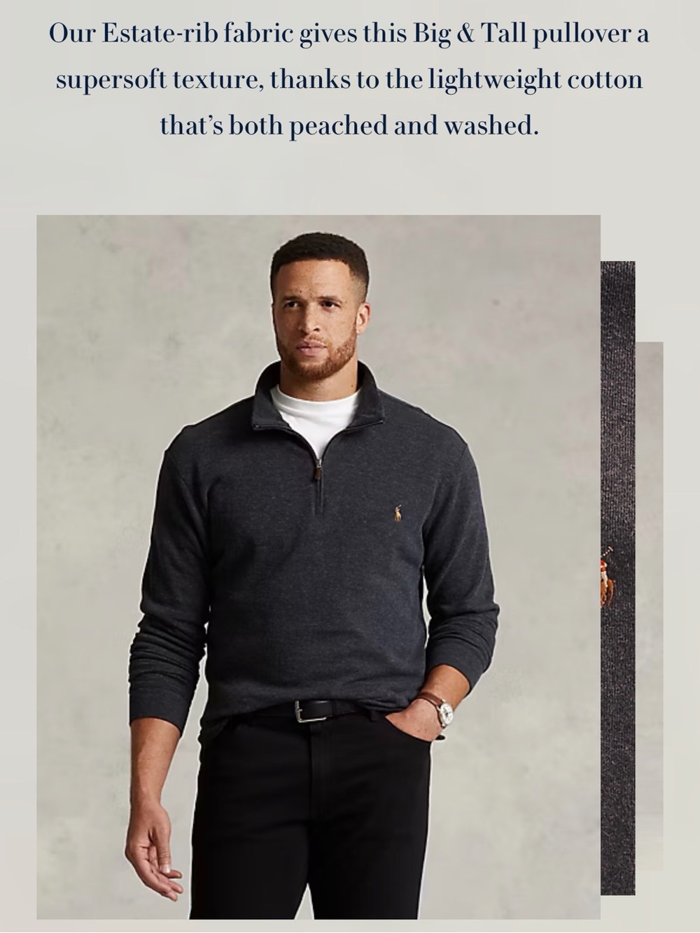 POLO Estate-Rib Quarter-Zip Pullover
Big & Tall